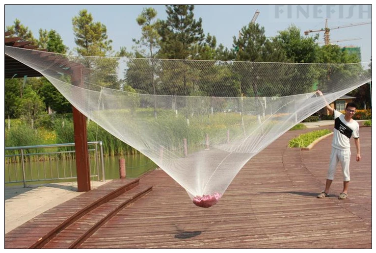 Finefish Strong Nylon Line Moving Small Mesh Fishing Net Carried Automatic Lobster Catch Fish Net Manual Pick Gillnet Cast Nets