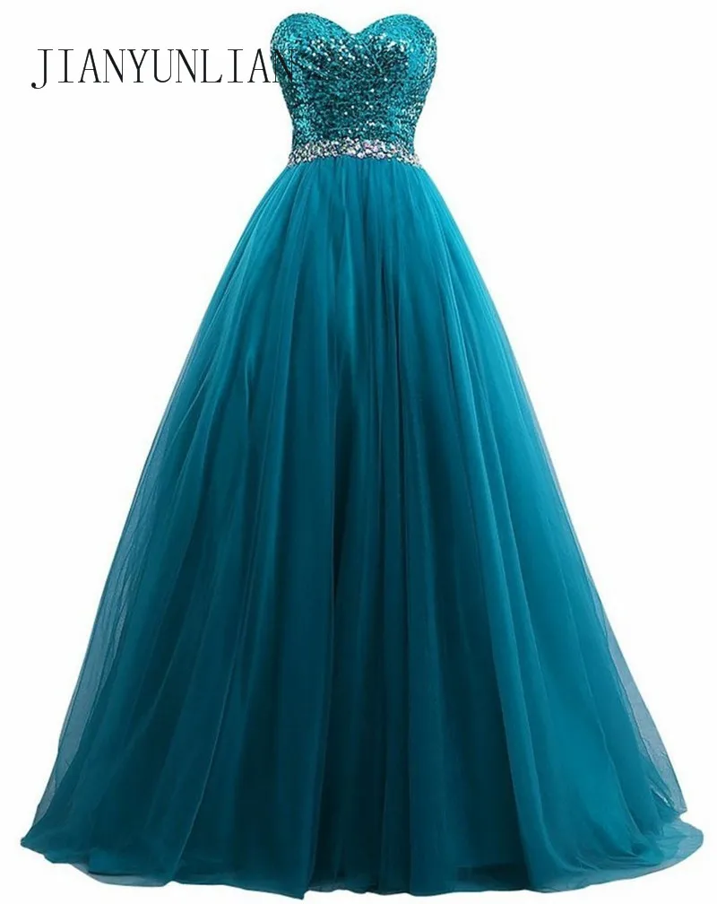 

Free Shipping Real Pictures Strapless Blue Tulle Evening Dresses Ball Gown