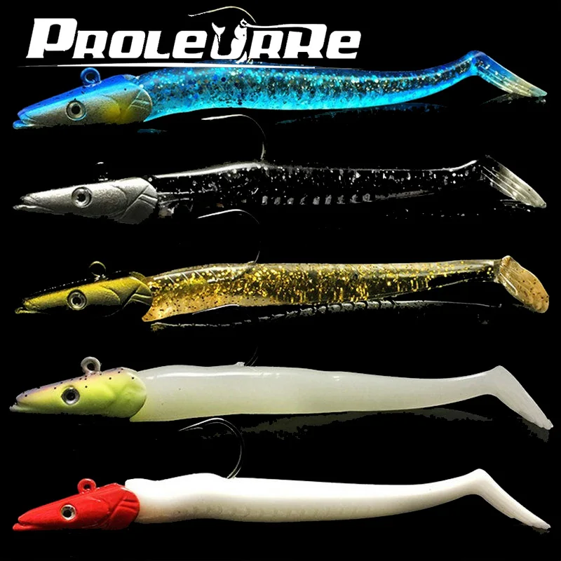 

5 Pcs/Set 11cm 22g Lead Head Glow Bait Artificial Bait Single Hook Swimbait PVC Body Soft Fishing Lure hook hooks ST-352