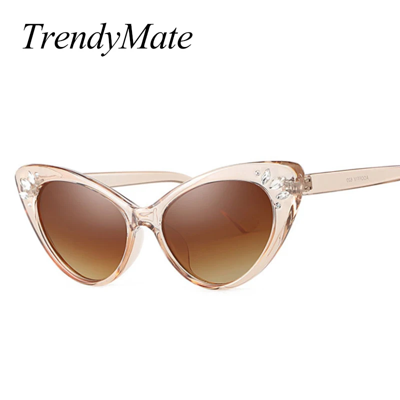 Cat Eye Style Clear Frame Sunglasses Women Purple Red Pink Summer Accessories for Beach Fashion Female Sun Glasses UV400 5344 M