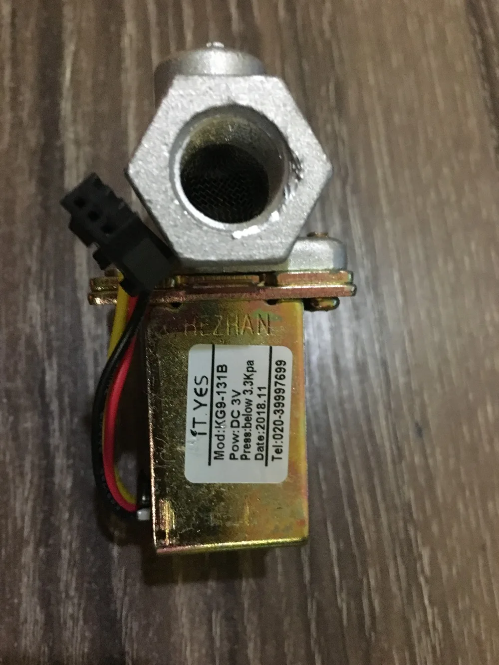 

It.Yes KG9-131B DC3V Gas solenoid valve Inlet/outlet ports are G1/4 inner teeth, double head ground ignition