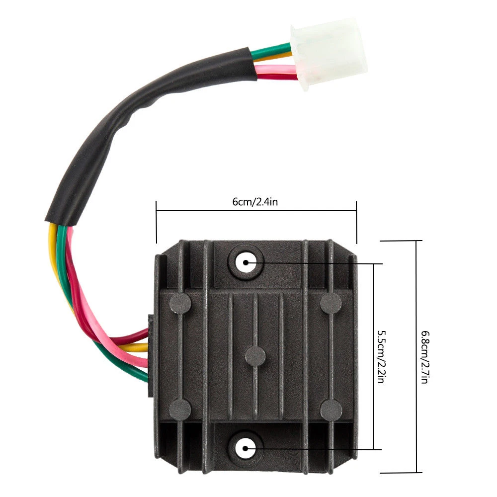 Uniwersalny 4-żyłowy pełny zakres czarny Regulator do motocykla prostownik 12V DC rower Quad