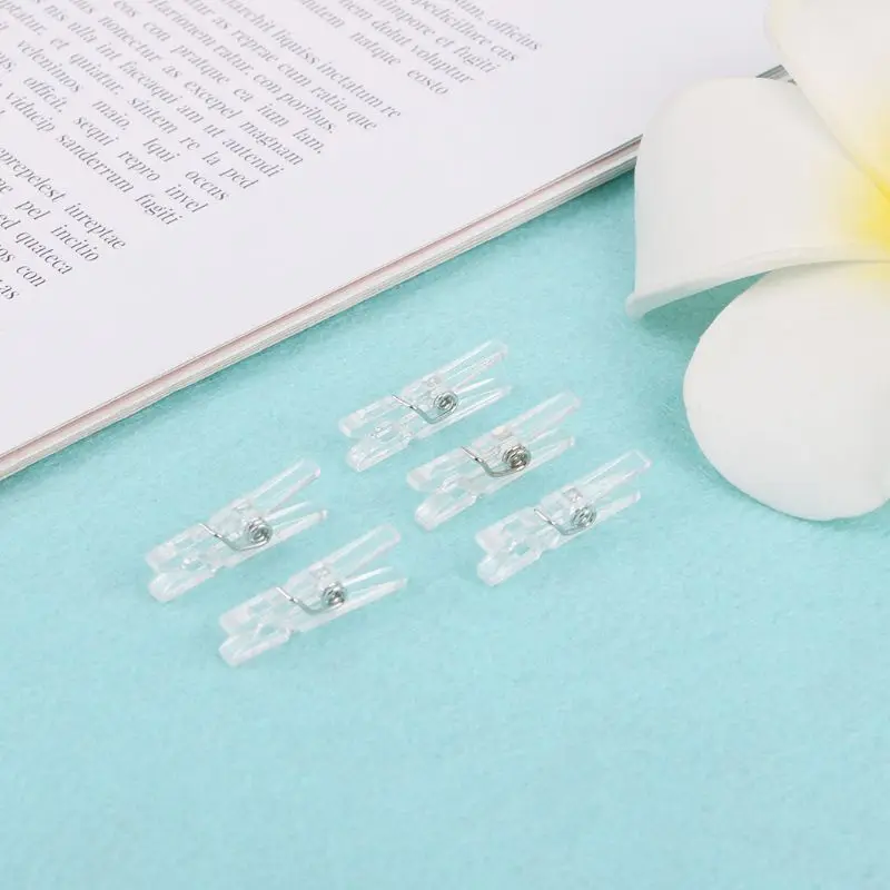 20 Chiếc 25 Mm Mini Mùa Xuân Trong Suốt Kẹp Quần Áo Giấy In Ảnh PEG Đảng Trang Trí Nhà Cửa