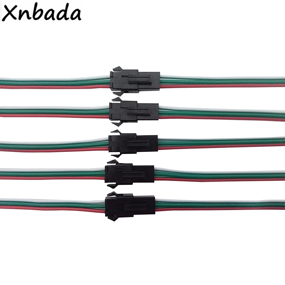 10Pairs 10cm 3Pin JST Connector Female&Male Led JST Connectors 22AWG Red Green And White Wires For WS2811 WS2812B RGB Led Strip