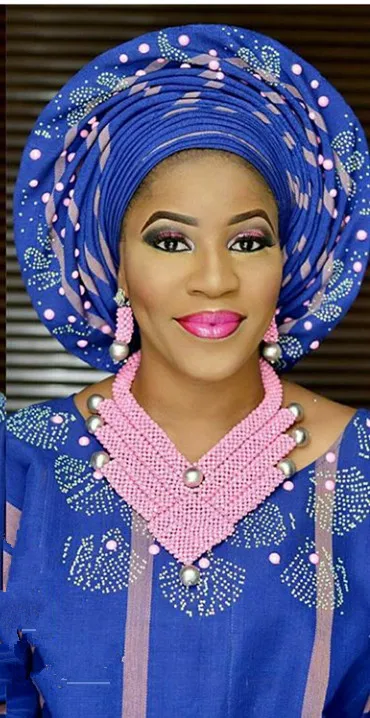 

Изысканный комплект украшений из африканских бусин ярко-розового цвета для нигерийской свадьбы, женский костюмный набор: ожерелье и серьги, цвет фуксия ABH423