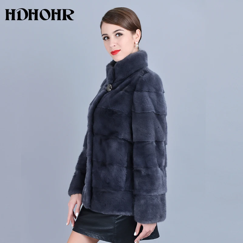 

HDHOHR 2024 New Mink Fur Coat Women High Quality Natural Mink Jackets Winter Commuting-Leisure Warm Luxury Female Fur Parkers