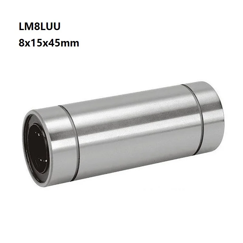 50pcs/lot LM8LUU 45mm Long type linear bushings bearings Linear ball bushings for 8mm shaft 3d printer parts guide 8x15x45mm