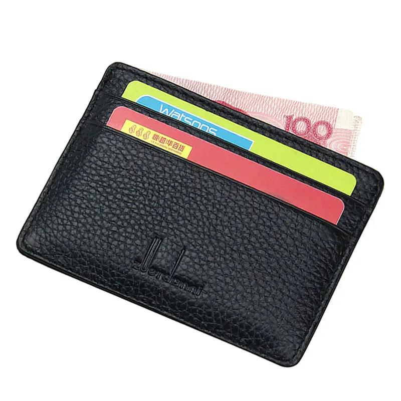 Ultra-thin Card Holder Mini wallets small Cow Leather purse High Quality Card Case With 4 Slots Fashion Style New