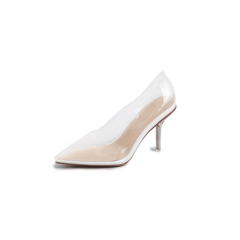 Kcenid-zapatos de tacón alto de Perspex para mujer, calzado transparente de alta calidad, Sexy, con punta estrecha, sin cordones, para fiesta de boda