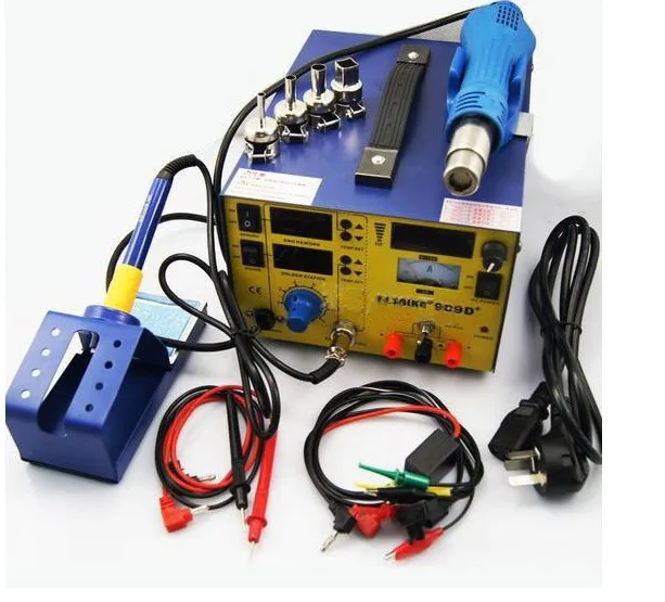 

Hot Air Gun Soldering Station Power Supply Desoldering Station 3 in 1 Heat Blow IC Rework Solder Station SAIKE 909D+