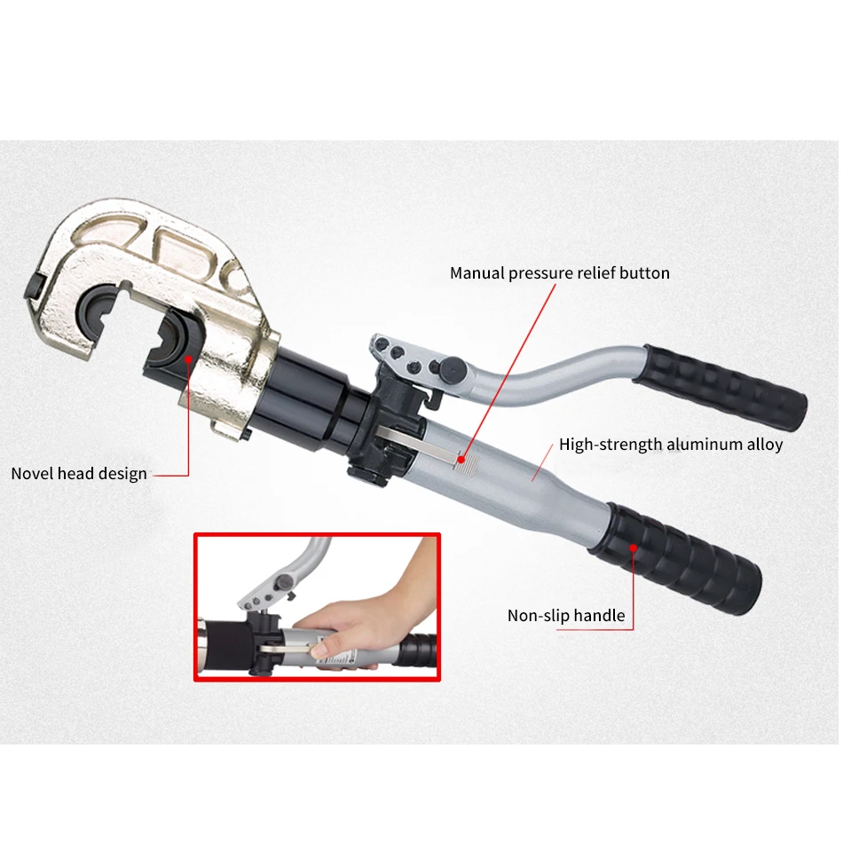 Hydraulic Cable Crimp Tool with C type crimper head,max crimping range of 16-400mm2 for Cu connectors HT-400