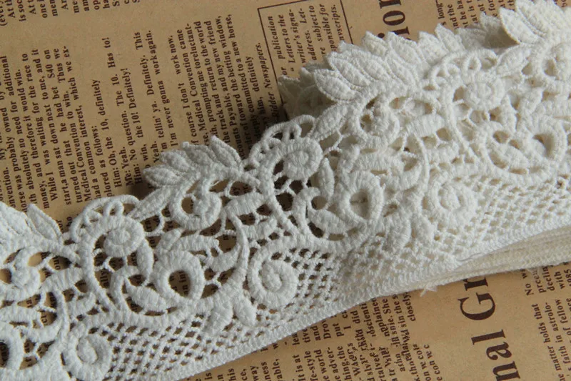 10 yards 6cm exquisite laciness water soluble cotton embroidery lace Trim Ribbon DIY garment accessories FREE SHIPPING