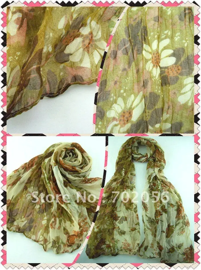 Flower design Scarf Neckscarf 20pc/lot #2122