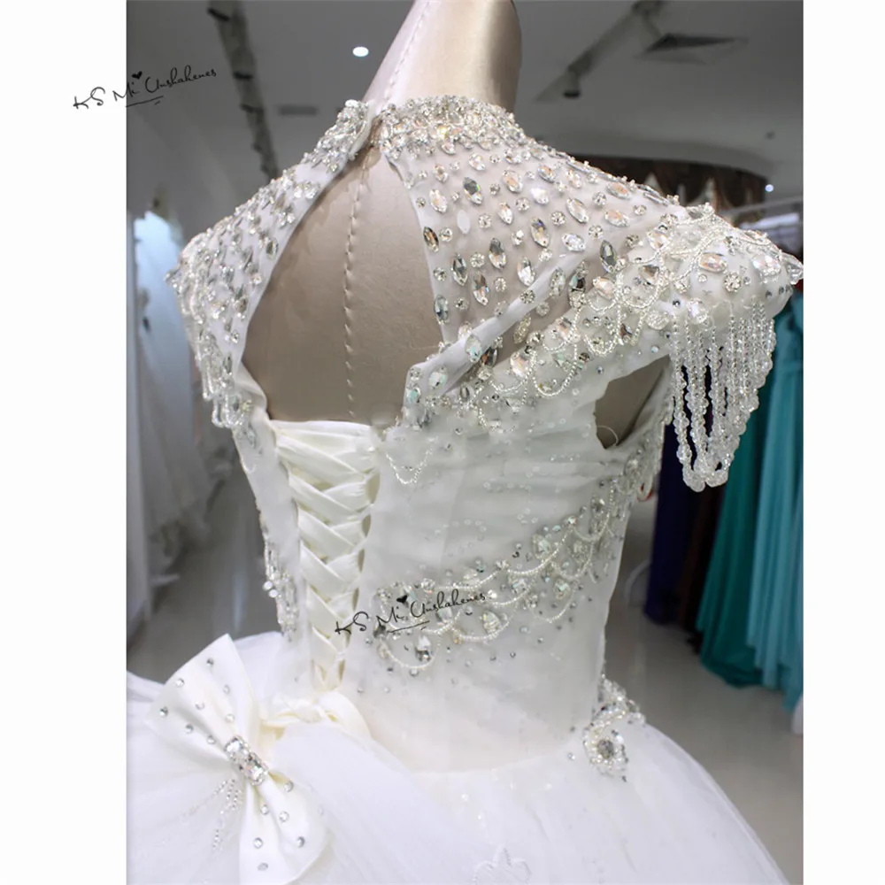 Vestido de Noiva 2018 Luxury Princess Wedding Dress Rhinestones Sequin Wedding Gowns Ball Gown Bridal Dresses Bow Mariage Boda