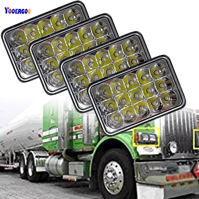 

4X6 дюймовый светодиодный прямоугольный светодиодный луч для Kenworth Peterbilt 378 357 379 в упаковке