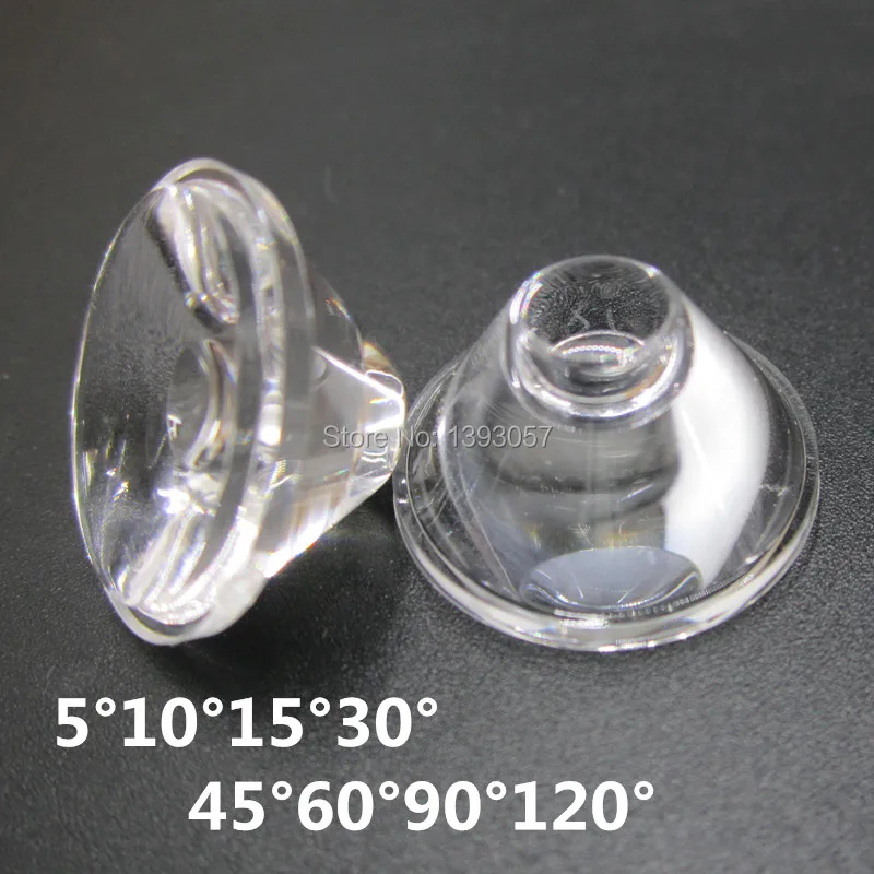 200pcs/lot 1w 3w High Power led lenses, 20mm pmma optical led lens angle 5 10 15 30 45 60 90 120 degree excellent quality