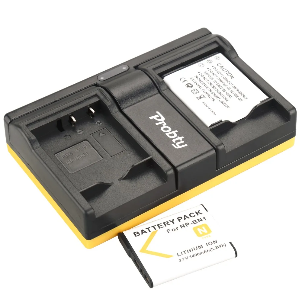 Зарядное устройство Probty с 2 аккумуляторами для камеры SONY DSC W630 W570 WX100 WX150 TX7C W510 TX55 T110D W310 T99