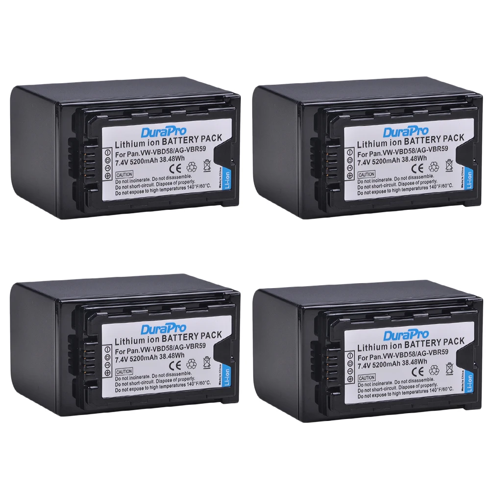 

5200mAH VW-VBD58 VBD29 VBD58 VBD78 AG-VBR59 Battery for Panasonic AJ-HPX260MC,HPX265MC,PX270,PX285MC,PX298,AG-FC100,HC-X1000