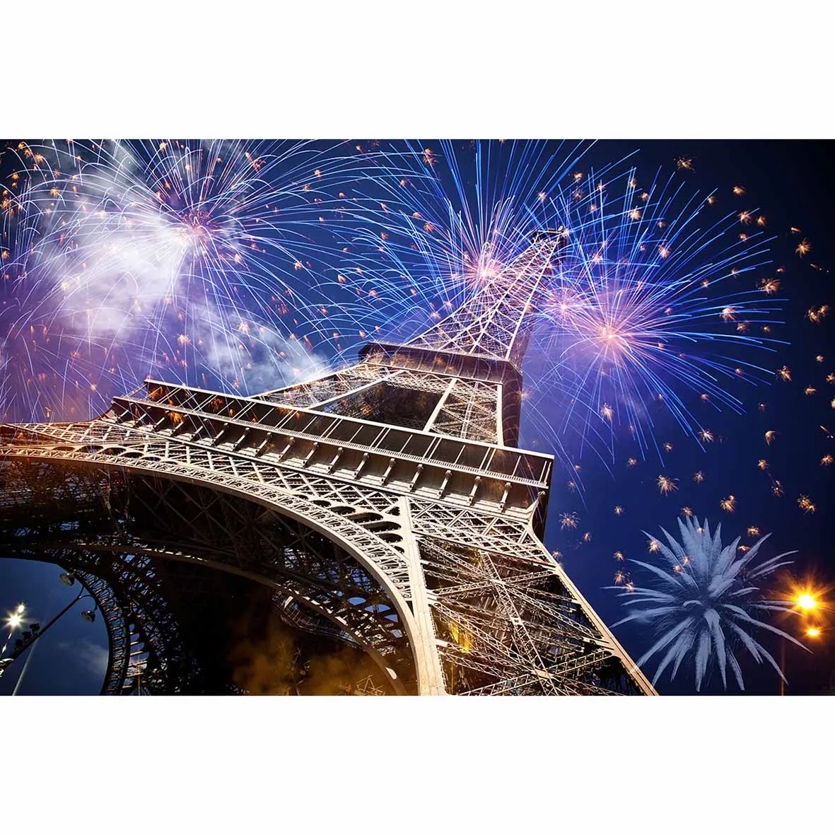 Allenjoy photography backdrop Fireworks Color Eiffel Tower New Year Celebration background new original design for photo studio