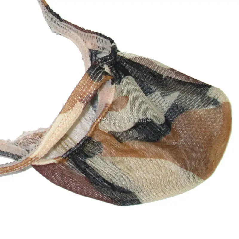 Mens Sexy Thong Bulge Low Rise string thong g4030 C-thru Mesh Camo print