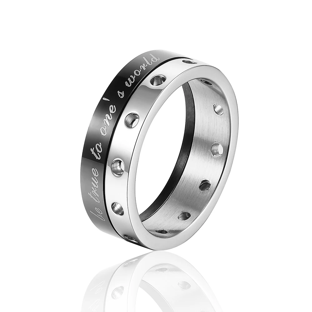 Hot fashion 316L stainless steel plated gold Love ring engagement ring married women