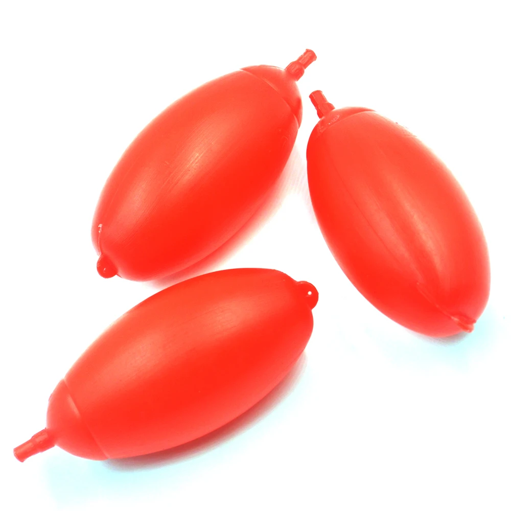 MNFT 4Pcs Red Big Belly Plastic Sea Fishing Floats With Hole Large Buoyancy Fishing Float Tackle Tool Size S L