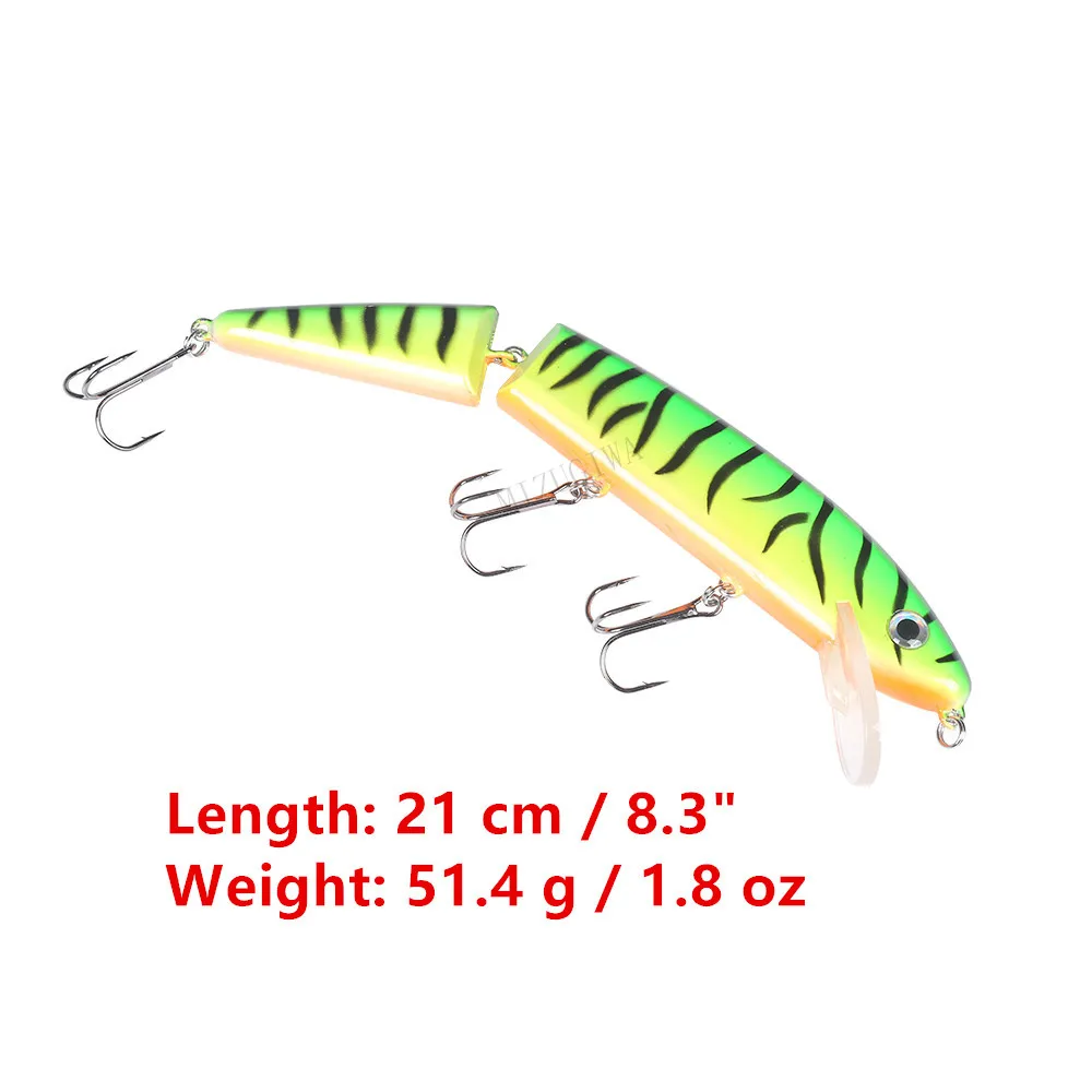 Fishing Lure Musky Super Jointed Jake Pike Big Minnow Bait 21mm 51.4g High-impact Lip Wobble Artificiais 3 Sharp Treble Hook