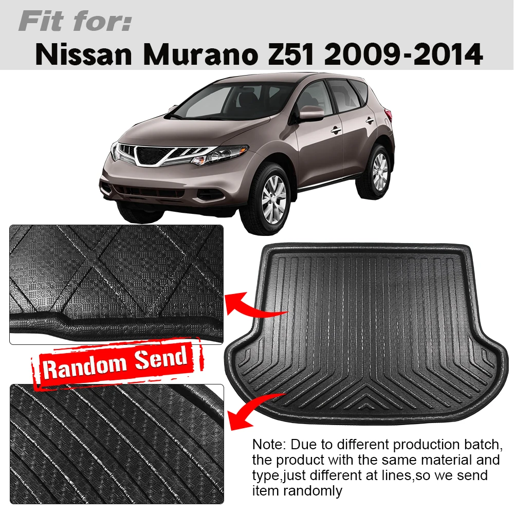 Buildreamen2 For Nissan Murano Z51 Car Tail Trunk Mat Boot Tray Liner Floor Cargo Carpet Mud Pad 2009 2010 2011 2012 2013 2014