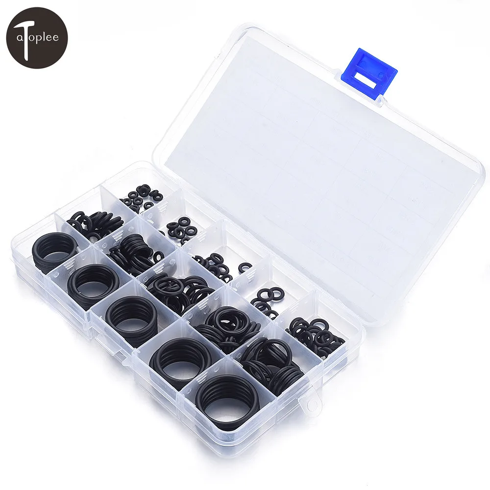 200PCS NBR O-Ring Washer Sealing Assortment 16 Sizes O-Ring Washer Sealing Assortment Rubber O Ring Kit Seals DIY Set