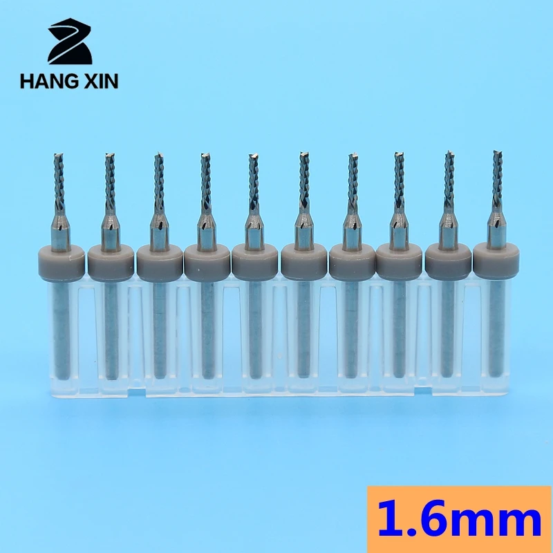 Fresa de madeira 1.6mm 1.7mm pcb, fresa de carboneto de tungstênio, dovetail, 10 peças