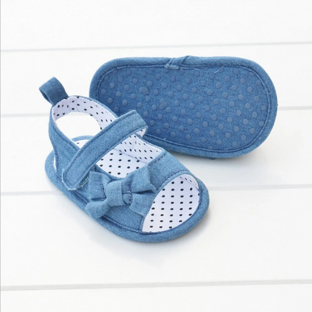Newest Baby Girls Bow Princess shoes Summer spring Soft Anti-slip Crib Shoes 0-18M butterfly-knot children first walker