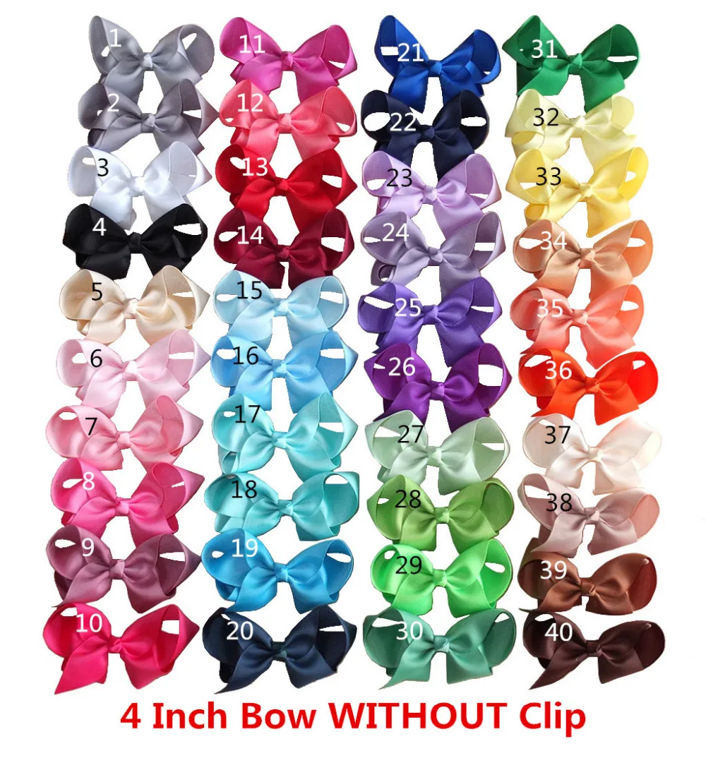 

4 inch Bow WITHOUT clips Grosgrain Ribbon Bow Assembly for hair bow Headband DIY Craft Supplies Hair Accessories 40pcs/lot