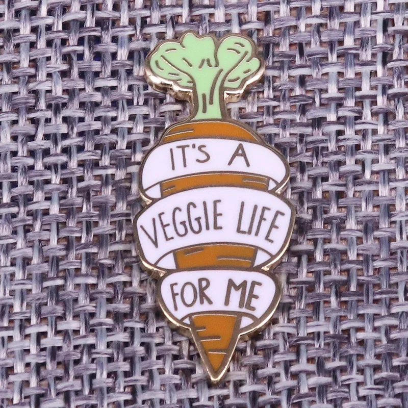 Veggie Vegan pin Vegetarian Gift Enamel Pin