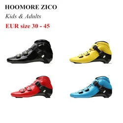 Kids & Adults European size 30 to 45 Carbon Fiber Inline Speed Skates Boot with Hook Loop Buckle Competition Race Shoes for MPC