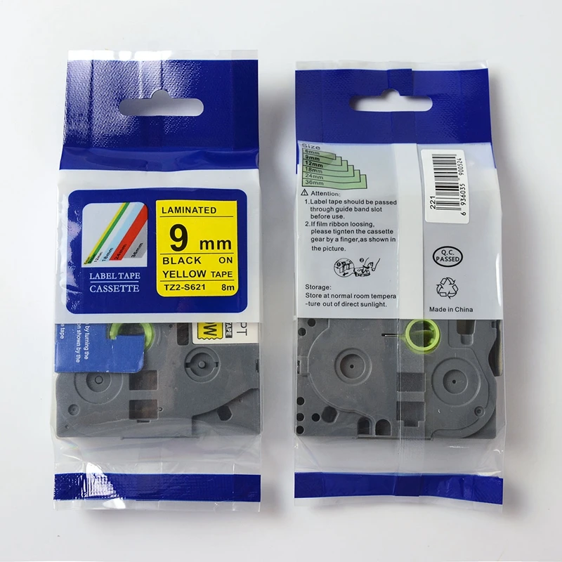 

10pcs /lot compatible brother TZe-S621 Black text on Yellow. Strong tape tz-s621 tze s621 TZ2-S621
