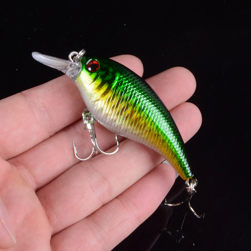 New Arrival 1pcs 7.5cm 10.2g Hard Crank Crankbaits Slow Floating Plastic Bait 3D Eyes Treble Hooks Fishing Lure Bass Pesca