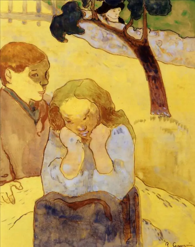 

High quality Oil painting Canvas Reproductions Human misery (1889) by Paul Gauguin hand painted