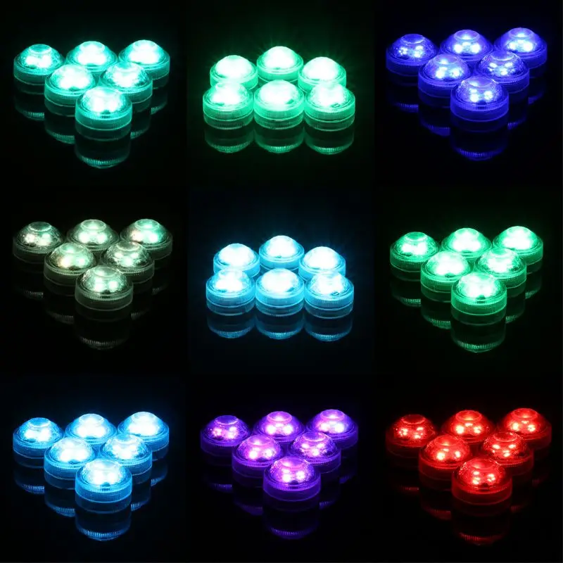 10pcs Flameless Electric Candle Lights With Remote Control Submersible LED Aquarium Lamp Muticolor Party Decoration Night Light