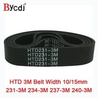 Arco HTD 3M Longitud de la correa de distribución = 231 234 237 240 ancho 6-25 mm Teeth77 78 79 80 HTD3M polea síncrona231-3M 234-3M 237-3M 240-3M