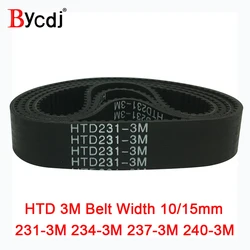 Arc HTD 3M Timing belt length=231 234 237 240 width 6-25mm Teeth77 78 79 80 HTD3M synchronous pulle231-3M 234-3M 237-3M 240-3M