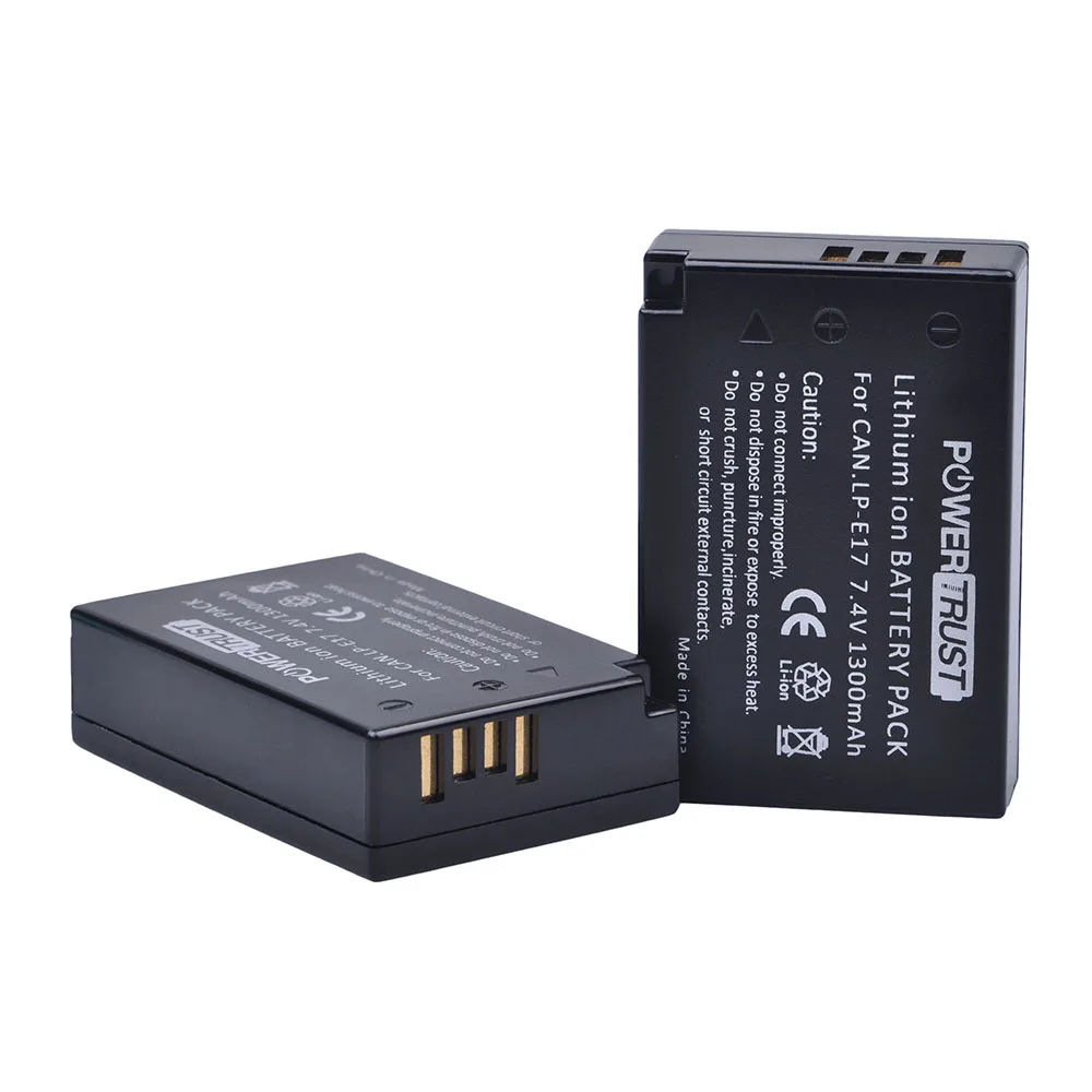 Литий-ионный аккумулятор PowerTrust 1300 мА · ч, LP-E17 LPE17 LP E17 для Canon EOS M3, M5, 750D, 760D, 800D, T6i, T6s, 8000D, Kiss X8i