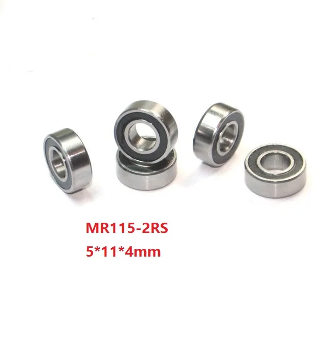 50/100/500pcs  5x11x4mm MR115-2RS MR115RS MR115 RS 2RS Miniature mini Deep Groove Ball Bearing 5*11*4mm