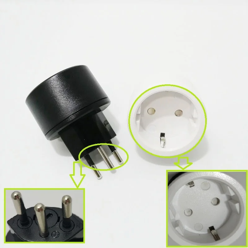 3 pin plug Travel Adapter Europ German TO Swiss plugs 10A 250V Power Plug  EU to Swiss Electrical Plug with Fuse