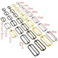 10pcs/pack Metal Slides Tri-Glides Wire-Formed Roller Pin Buckles Strap Slider Adjuster Buckles Rectangle Adjuster Belt Buckles