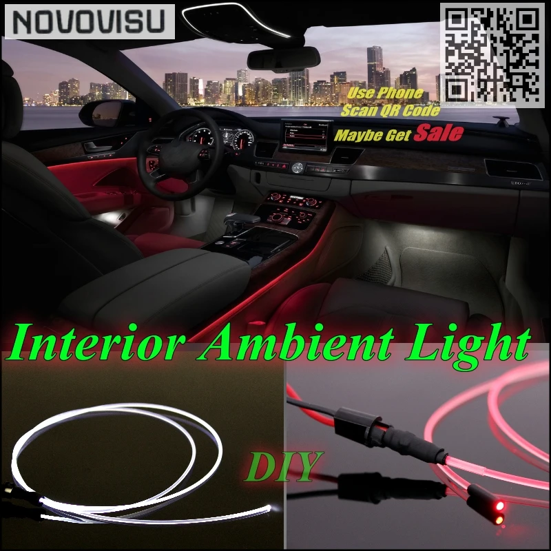 

NOVOVISU For Nissan Primera Car Interior Ambient Light Panel illumination For Car Inside Tuning Cool Strip Light Optic Fiber