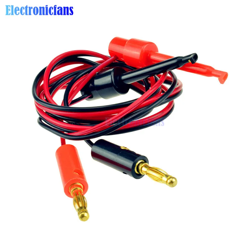 1 Pair Small Test Hook Clip to Banana Plug for Multimeter Test Lead Cable