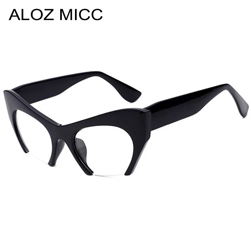 ALOZ MICC Fashion Cat eye Glasses Women Vintage AcetateHalf frame Eyeglasses Brand Designer Optical Glasses Q246