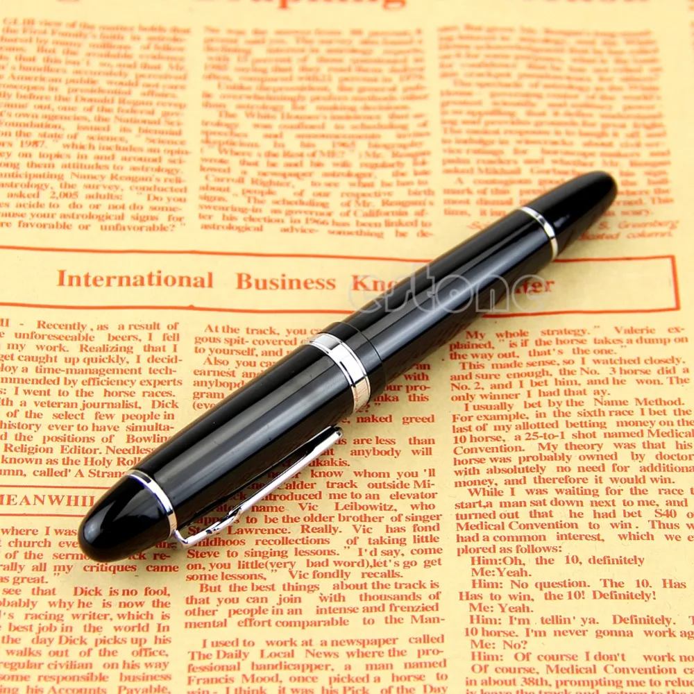 New Jinhao 159 Black And Silver M Nib Fountain Pen Thick