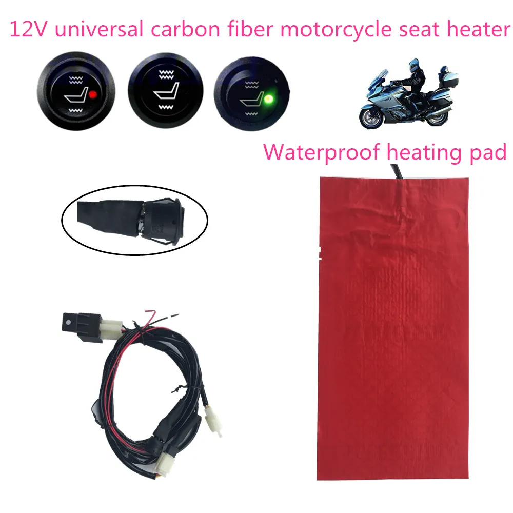 12V Universal waterproof carbon fiber seat heater for all type motorcycle ATV UTV E-BIKE, seat cover  heating seat