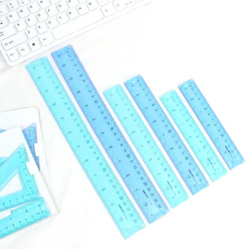 NEW Soft 15/20/30CM Straight Triangular Measure Multicolour Set Flexible Rulers DUAL SCALE Student Tape Office&School Stationery